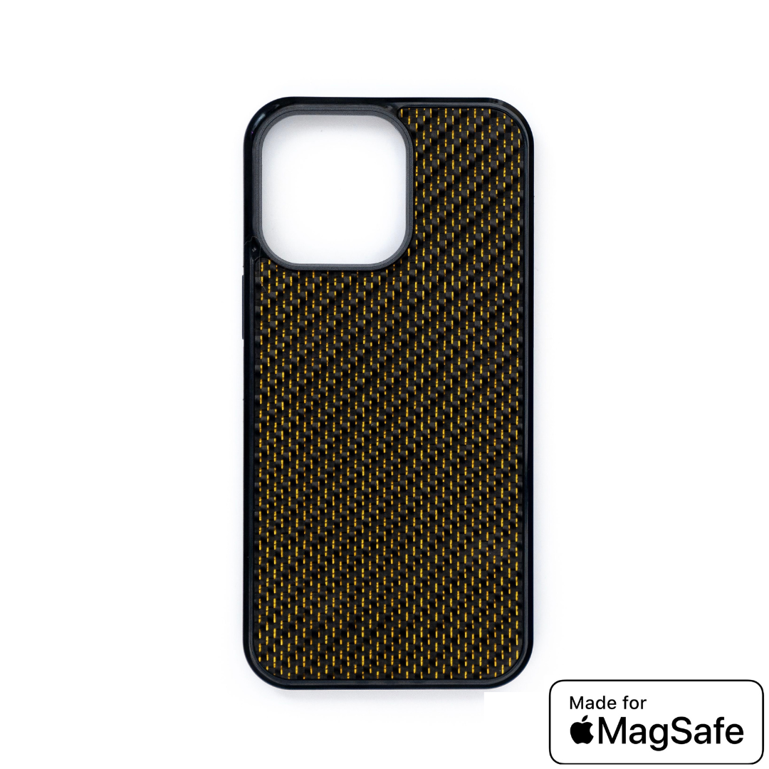 iPhone ClassicArmor™ - Gold Carbon with MagSafe