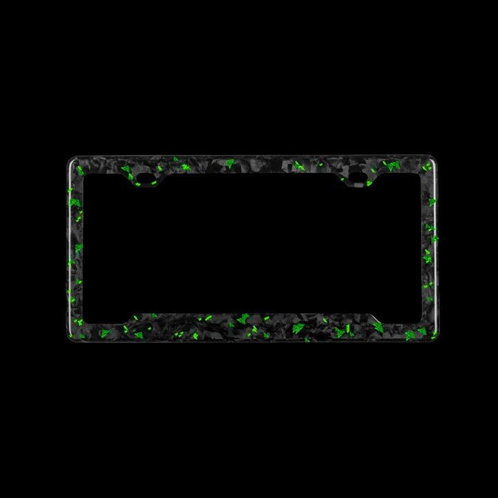 Forged Carbon Fiber License Plate - Green