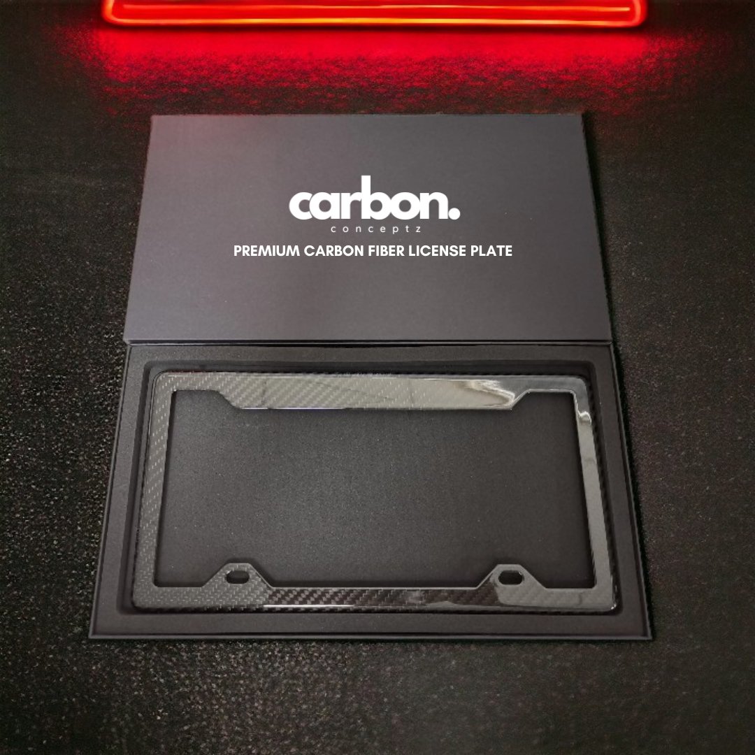 Silver Classic Carbon Fiber License Plate